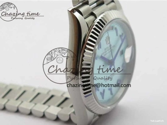 Bracelet Dial Fluted A2813 Markers Day SS Date 40mm Maker Bezel Best On SS Edition BP Arabic Blue 0727
